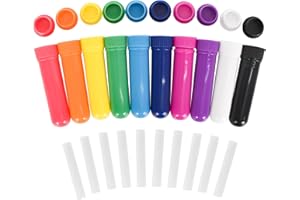 KYSUN 10 Pièces Stick Inhalateur pour Huiles Essentielles Nez,Tubes Inhalateurs Réutilisable Plastiques Vides Aromathérapie avec 10 Mèches Bonne Hygroscopique (10 Couleurs)