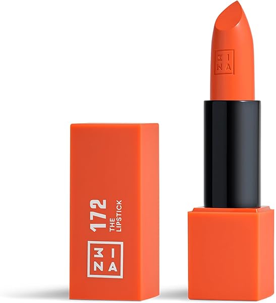 3INA MAKEUP - The Lipstick 172 - Leuchtend orange Lippenstift - Matt Lippen-Stift mit Vitamin E und Shea Butter- Langanhaltender Hochpigmentiert Creme - Vanille-Duft - Vegan - Cruelty Free - 1