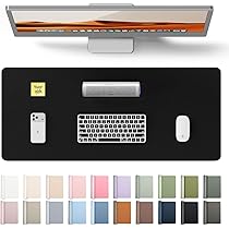 Checkered Desk Mat, Cute Leather Pad, 35.4" X 15.7" Keyboard Pad Office , Non