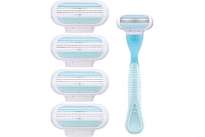 TINKBER 5 szt. wkładów do golenia dla kobiet, wymienne ostrza Gillette Venus, 3-warstwowe do gładkiego golenia, wygodne krawędzie, zmywalne, łatwe do wymiany