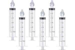FENGCHUANG 6 Stück Nasenspüler für Babys, Wiederverwendbare Nasenreiniger mit Silikon-Nasensaugspitze Neti-Topf Nasendusche, Universell für Kinder und Erwachsene, Sicherer und Komfortabel (10ml)