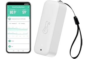 ZECAMIN Termometro Hygrometro WiFi, smart di Temperatura e umidità con monitoraggio tramite app remota,sensore di temperatura e umidità interno con esportazione di dati di archiviazione,compatibile Alexa.1PCS