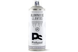 PINTUSOL Pintura Aluminio para Llantas Coche en Spray, Restauración y Pintado, Secado Rápido, Fácil Aplicación, Acabado Brillante Metalizado, Profesional Espray 400ml