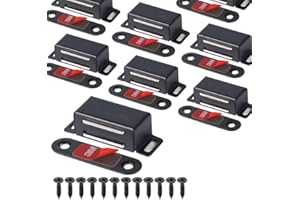 Mousike Imanes magnéticos para puerta de armario,puerta de acero inoxidable, para cocina, baño, armario, clóset, cierre de puerta de gabinete o cajón(8 piezas en negro)