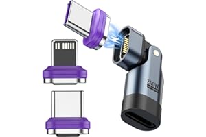 XUENIU 240W USB C Magnetic Adapter 2Pcs 16Pin Type C 180 Degree USB-C to Type C Magnetic Adapter Charge with PD 240W 48V/5A for Iphone/Samsung/Laptop/Tablet