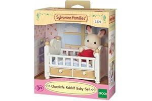 Sylvanian Families 5017 Chocolate Bunny Baby with Cot Doll's House Playset Multi-Coloured