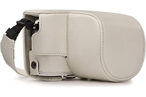 MegaGear MG1455 Olympus PEN E-PL10, E-PL9 (14-42 mm) skórzany futerał na aparat i pasek, biały