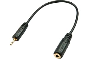 Lindy 35698 Premium kabel audio 2,5 mm wtyczka jack na gniazdo 3,5 mm, 20 cm