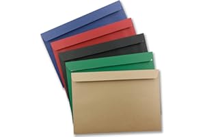 FARBENFROH BY GUSTAV NEUSER Lot de 10 grandes enveloppes - XXL - DIN C4 - Mélange de couleurs – 2 - 22,9 x 32,4 cm – Fermeture adhésive sans fenêtre – Enveloppes d'expédition pour format A4