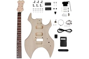 GENERIC WUQIMUSC DIY electric guitar kits Basswood Guitar Body Mahogany Neck 24 fret 25.5 inch build on your own