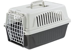 Ferplast Trasportino per Gatti e Cani Taglia Piccola fino a 3 Kg, ATLAS 5 in Plastica, Porta in Ferro Plastificato, Fessure di Aerazione, 28 x 41,5 x h 24,5 cm