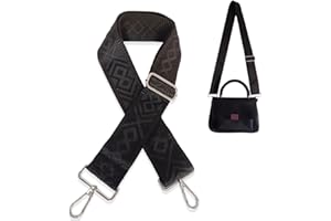 Lola Sale. Correa Ancha para Bolso Bandolera. Mosqueton Plateado. Repuesto, Ajustable. Asa para Bolso Mujer. Talle 5.0.(Negro_Plata_Ancho, 5.0)