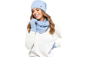 Kamea Winterset für Damen Anna 2-Teilig bestehend aus Loop-Schal und Wintermütze, Beanie, Damenschal als Winter-Schal, hergestellt in EU