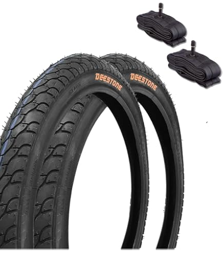 Kit 2 Copertoni + 2 Camere D'Aria Per Graziella 20 X 1.75 - Bianco/Nero