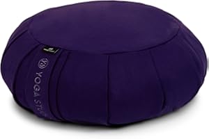Yoga Studio EU Round Zafu Meditation Cushion | Organic Cotton | Buckwheat Hulls | Removable Washable Cover | Carry Handle