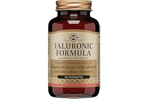 Solgar Ialuronic Formula, 30 tavolette - Integratore di collagene idrolizzato, condroitin solfato e acido ialuronico per pelle e articolazioni