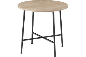 TecTake 800965 matbord | Rymligt, trä, runt köksbord | Utrymmesbesparande matservis för 4 stolar (industriellt ljus)