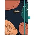 Academic Diary 2025-2026 - Diary Week to View from Aug. 2025 to Jul. 2026, A5 Mid Year Diary 2025-2026 with Back Pocket, Hard Cover, Elastic Closure, 21.5 x 15.5 x 1.5 cm