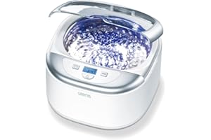 Sanitas SUR 42 Pulitore ad Ultrasuoni per la pulizia delicata e accurata di gioielli, occhiali, orologi impermeabili, protesi dentarie e apparecchi ortodontici e altri oggetti con superfici solide