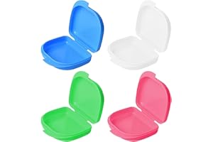 SOTMZA 4 Pcs Boite Appareil Dentaire, Protection Dentaire Orthodontique, Boite Gouttiere Dentaire Ventilée, Petit Etui de Rangement pour Prothèse Dentaire, Boîte de Protège Dents