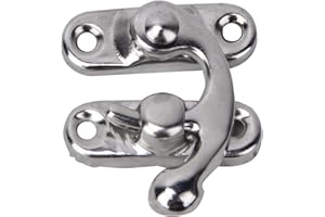 QCWWY 30 Szt. Zatrzask w Stylu Vintage, Metalowy Lewy Prawy Przełącznik Antyczny Zamek Zapięcie Zapięcie Hak do Walizki Pudełko z Biżuterią Przybornik 32mm X 28mm(Srebrny prawy hak)