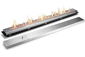 AARON HOME Wien 100cm bruciatore bioetanolo, camino bioetanolo da incasso, acciaio inox