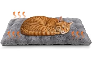Wdmiya Tappetino Riscaldante per Gatti, Tappetino Autoriscaldante per Gatti Senza elettricità e batterie, Cuccia Coperta Termica per Gatti Caldo, Lavabile in Lavatrice, Grigio, 60 × 45