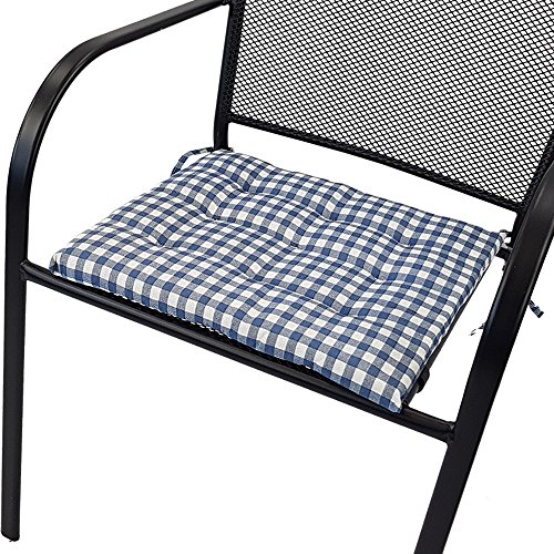 proheim Stuhlkissen Karo 40 x 40 cm 9er Steppung in Blau gepolstertes Sitzkissen bequeme & komfortable Sitzauflage in Sparsets – Farbwahl - 4