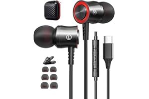 TUBHANGGAI Słuchawki USB C do Samsung Galaxy S24, S22, S23, Ultra A54, A55, A35, iPhone 16 Pro Max, słuchawki z kablem USB C, zestaw słuchawkowy do Samsung S23 S22 S21 FE Google Pixle 8 9 Pro iPad 10