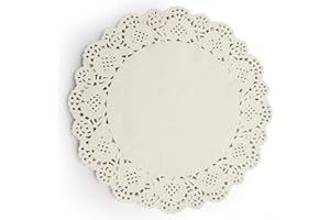 Neutral Umpire Paper Doilies White | Lace Paper Plates for Party Wedding Tableware Decoration | Doilies Lace Paper are Oil-Absorbing Disposable Double-Sided Baking Tools for Kitchen (40, 8.5 Inch)