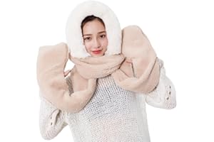 Volicph 3 in 1 Mütze Schal Handschuhe Sets für Damen Dicke Plüsch Hut Set für Damen Mädchen Hut Handschuhe Schal Set