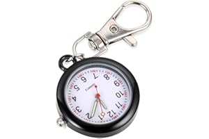 Ertlutw Nurse Pocket Watch Keychain - Fob Watch for Doctors, Nurses, Chefs - Quartz Movement With Large Dial for Hiking and Climbing