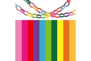 Morcheiong 600Pcs Paper Chains Bright Color Paper Strips for Classroom Home Party Decoration Supplies