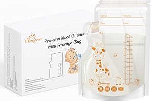 MUMGAROO 100 Stück Muttermilchbeutel, vorsterilisierte Aufbewahrungsbeutel, Muttermilch Aufbewahrungsbeutel, 250ml Muttermilchbeutel zum Einfrieren, Selbststehender, Verdickt, Kann Eingefroren Werden