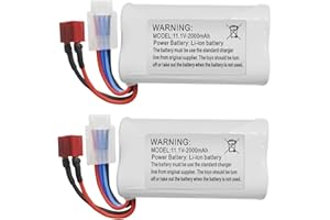 ZYGY 2pcs 11.1V 2000mAh T Plug Lithium Battery for 210E 200E R608 2104 Brushless High Speed Water Cooling RC Speedboat Electric RC Boat Model Tumbler Toy Boat