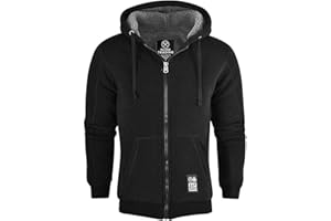 Island Trading Mens Cotton Padded Borg Fleece Sherpa Lined Full Zip Up Hoodie Sweatshirt Jacket