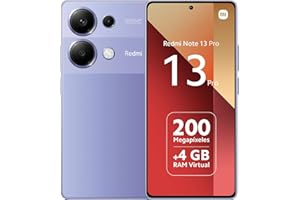 Xiaomi Redmi Note 13 Pro 4G - Smartphone de 8+256 GB, Pantalla de 6,67" AMOLED FHD+ 120Hz, Mediatek Helio G99 Ultra, Triple cámara de hasta 200MP, Hypercharge 67W, Morado (Versión ES)