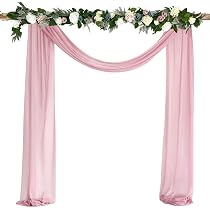 Telo In Chiffon Per Drappeggio Arco Nuziale, 70x550 Cm, Bianco, Tessuto Leggero E Morbido Per Decorazioni Matrimonio E Festa