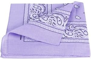 PURECITY© Bandana Original Paisley Pure Coton Foulard Qualité Supérieure - Dimensions 52 cm x 52 cm - Nouvelle collection