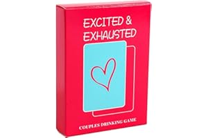 JOYJAY-CLOTHING Adult Party Drinking Games Game Night Couples Friends Fun Nights (Excited and Exhausted) Couples Adult Party Drinking Games (Pink, One Size)