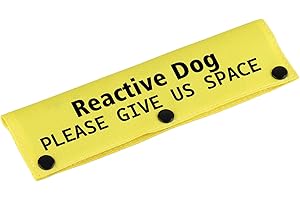 LEVLO Funny Dog Leash Sleeve - Reactive Dog Alert Tag Pet Birthday Gift Wrap Sleeve