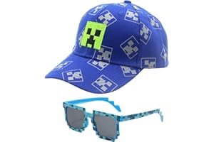 LKNBIF 2 Piezas Gorra de Béisbol y Gafas de Sol, Gorra de Béisbol, Deportes Moda Gorra y Gafas de Sol, Sombrero de Verano para Niños, Transpirable, Ajustable