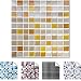 Produktbild 4er Pack 25,3 x 25,3 cm gold kupfer silber Design 3 I 3D Fliesenaufkleber Mosaik große Auswahl für Küche Bad Fliesenfolie selbstklebend Wandaufkleber Wandaro W3329