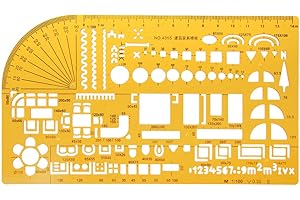 WuLi77 Drawing Stencils, Professional Universal Furniture Construction Architect Template Ruler 1:100 for Drawing Engineering Drafting Building School Office Supplies