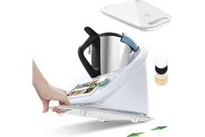 CYEEHXIN für TM6 Gleitbrett,Acryl Gleitbrett Zubehör, Schnelles Bewegen Rollbrett für Vorwerk Küchenmaschine TM 6 TM5 Zubehör Unterlage Brett (Weiß)