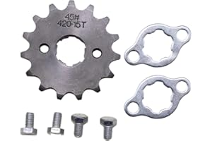 Trkimal Pignone Catena Anteriore Moto Per 50cc 70cc 90cc 110cc 125cc Dirt Pit Bike Mini Bike TaoTao Roketa Coolster Sunl Lifan Loncin ATV Quad 4 ruote ciclomotori(420-15T, 20mm)