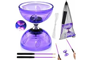 LED Diabolo med kullager, Diabolo frilöpare med kullager, trippelförvaringsset, 4 färger blinkande trippellager med 10 m rese