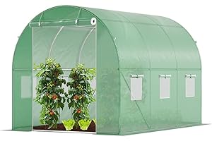 VOUNOT Gewächshaus Foliengewächshaus Winterfest Tomatenhaus Folientunnel, 3x2x2m 6m²