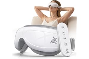 Bob and Brad Eye Massager for Migraines with Remote, Heat Compress, Music, EyeOasis 2 Plus Heated Eye Mask, Sleeping Eye Mask for Dry Eyes Relief, Improve Sleep, Christmas Gifts for Women Men