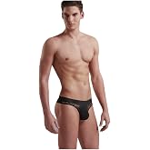 Erkek Siyah Dantel Detaylı Tanga String -1252